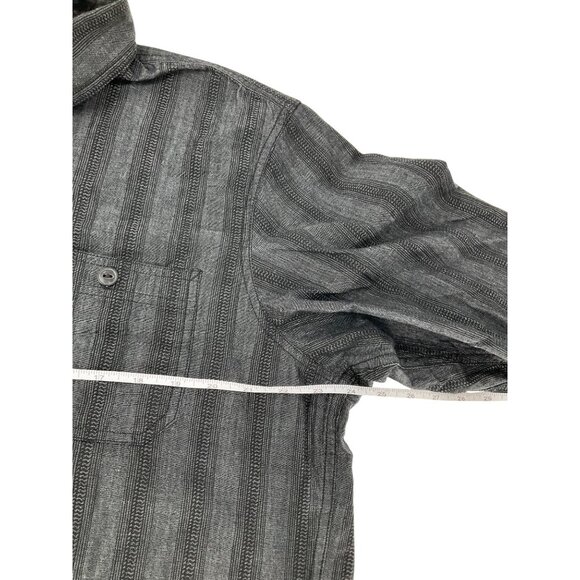 Blake Shelton Lands End Mens Long-Sleeve Button-Up Shirt L Cotton black western - Picture 7 of 8